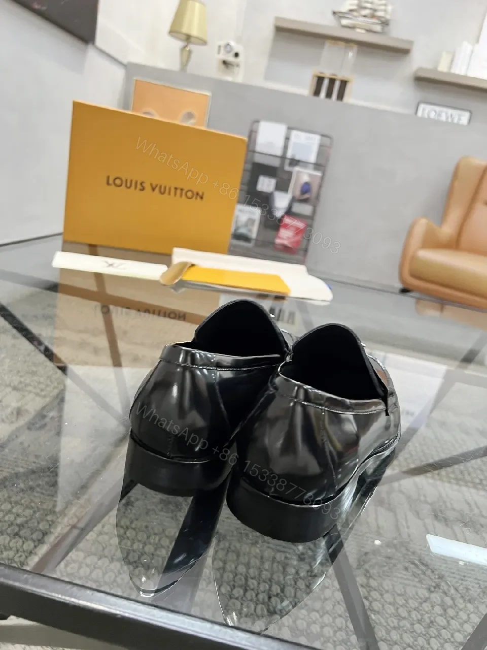 View 3 of Classic Black Leather Loafers with Luxe Hardware