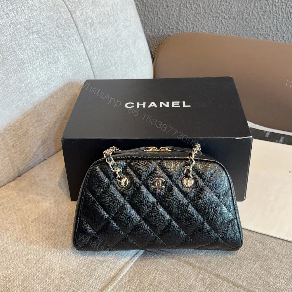 View 2 of Chanel Clutch With Strap Gold Metal In Black 20Cm