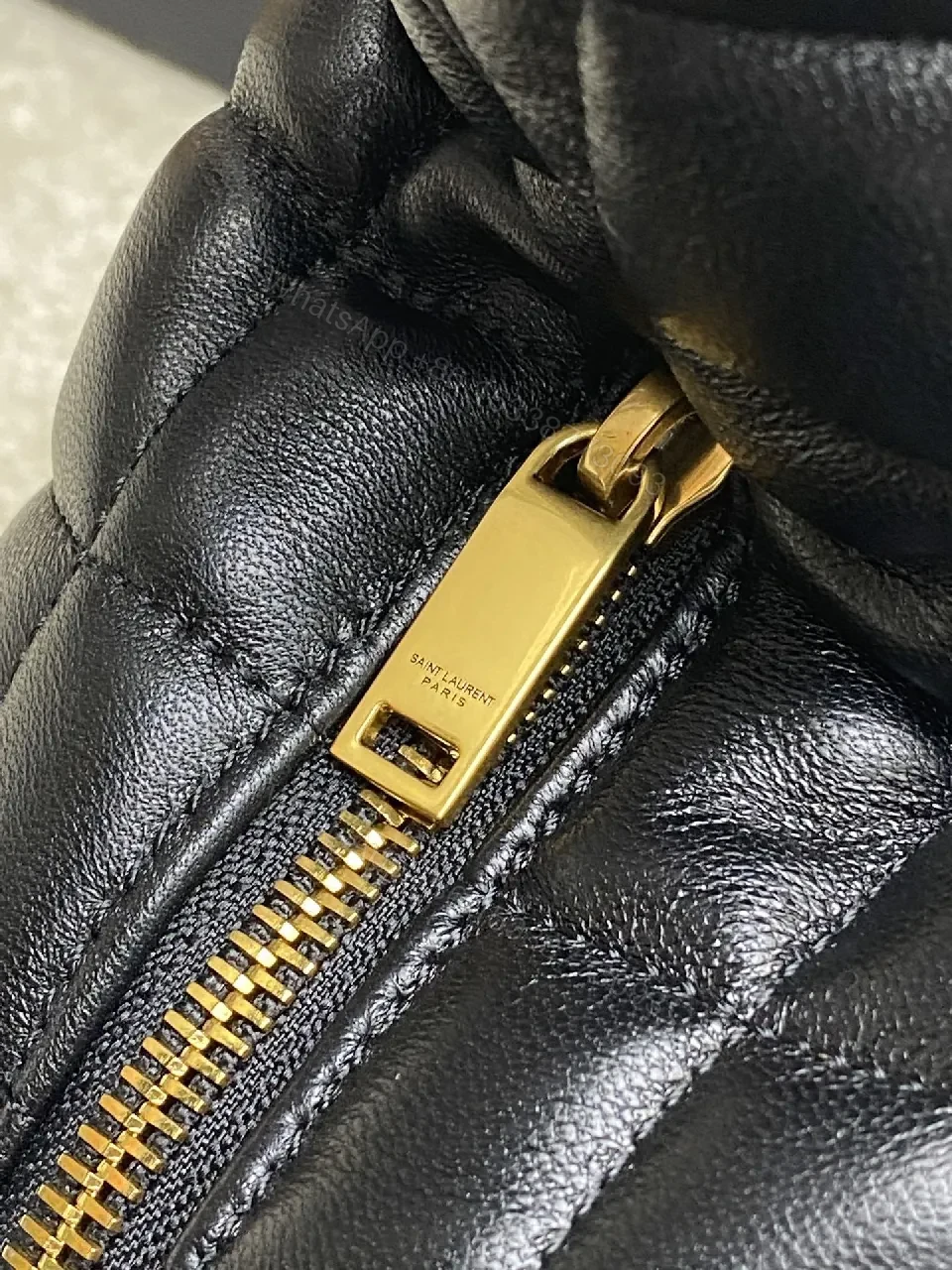 View 2 of Quilted Leather Hobo Bag with Gold Hardware Emblem