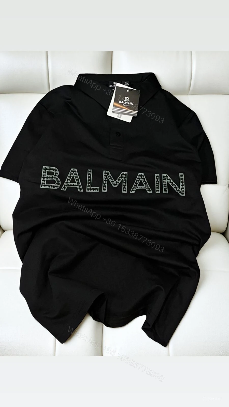 View 3 of FIRST COPY Balmain Collar neck T-Shirt