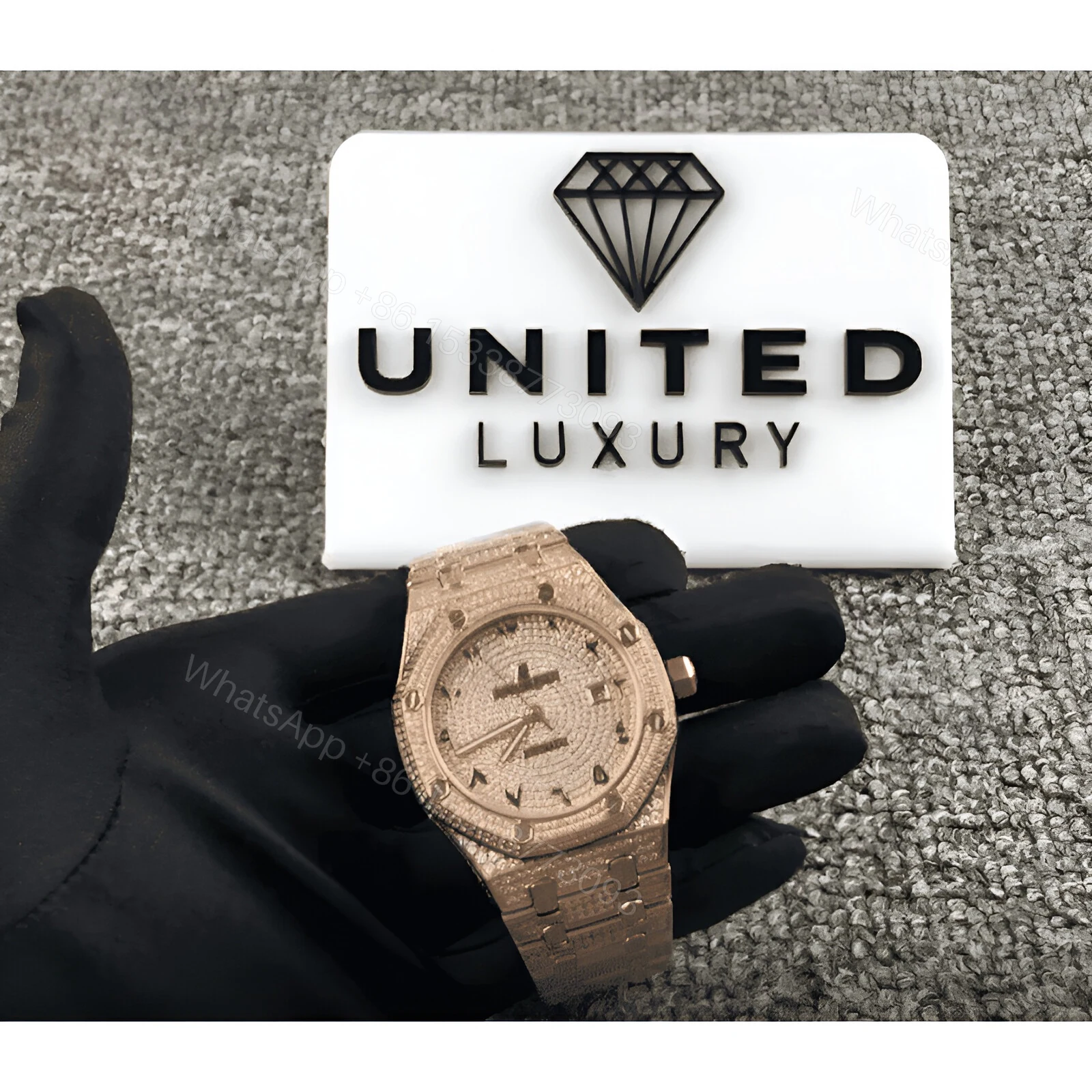 View 6 of Audemars Piguet Royal Oak Iced Out Rose Gold Replica