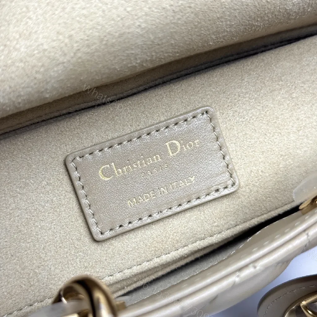 View 3 of Chic Taupe Quilted Mini Bag with Gold Hardware