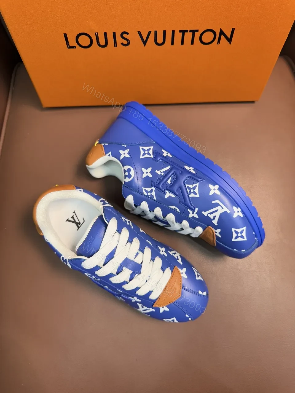Blue Leather LV Monogram Sneaker: Casual to Luxe Comfort — view 1