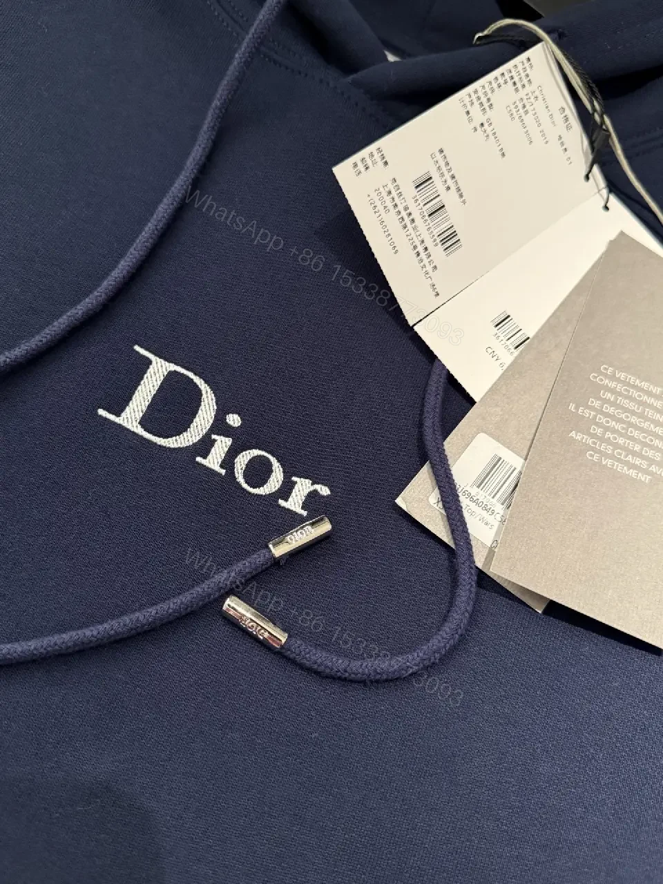 View 2 of Navy Luxe Hoodie: Minimalist Logo, Premium Comfort