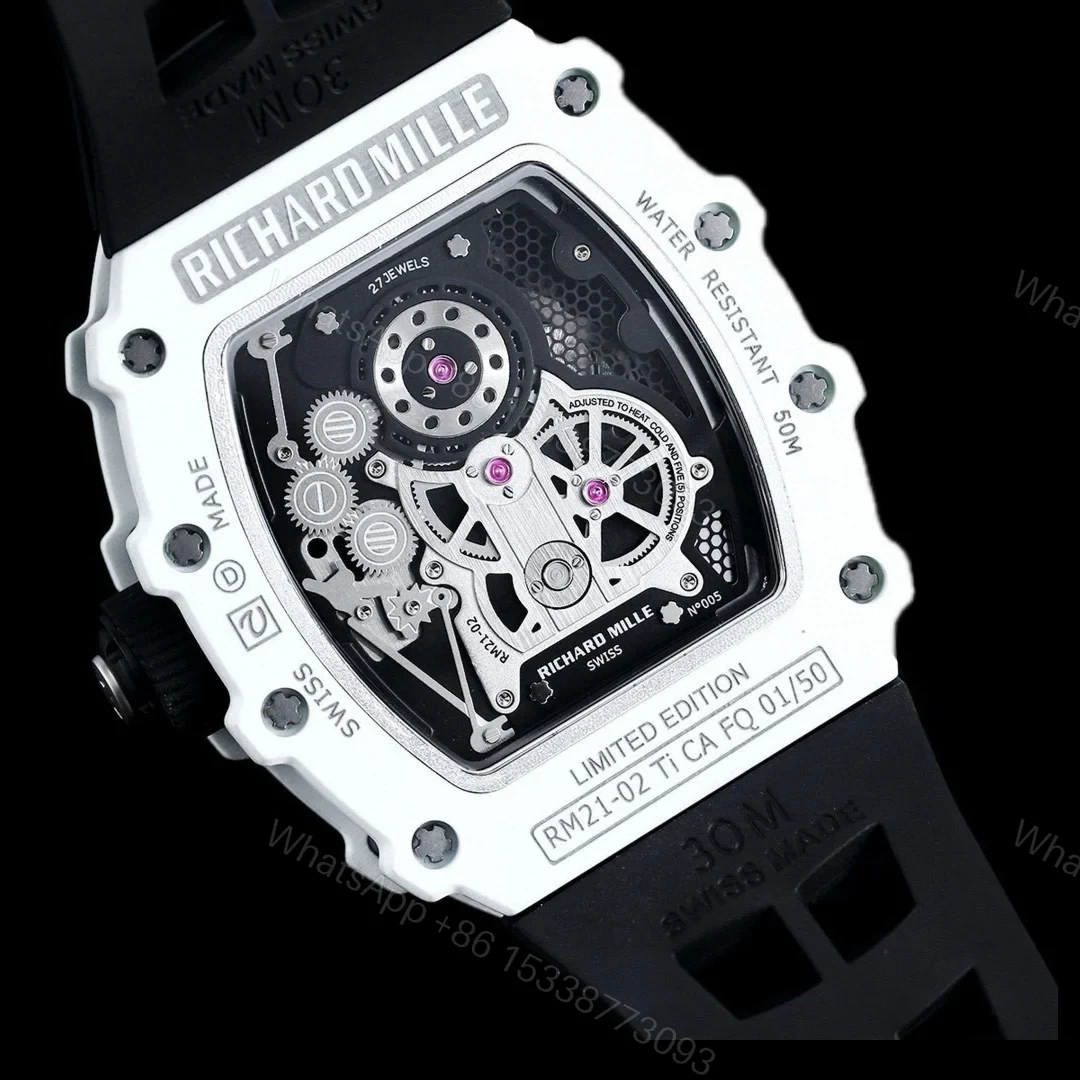 View 8 of Richard Mille RM21-01 Automatic Skeleton Watch 40MM Black Carbon Fiber Case Premium Edition RM-RM21-01-BLK-CARBON-40