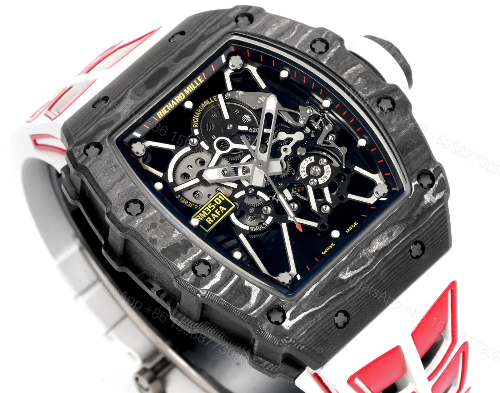 View 2 of Richard Mille RM35-01 Rafael Nadal NTPT Carbon Fiber Skeleton Watch RM3501-BBR