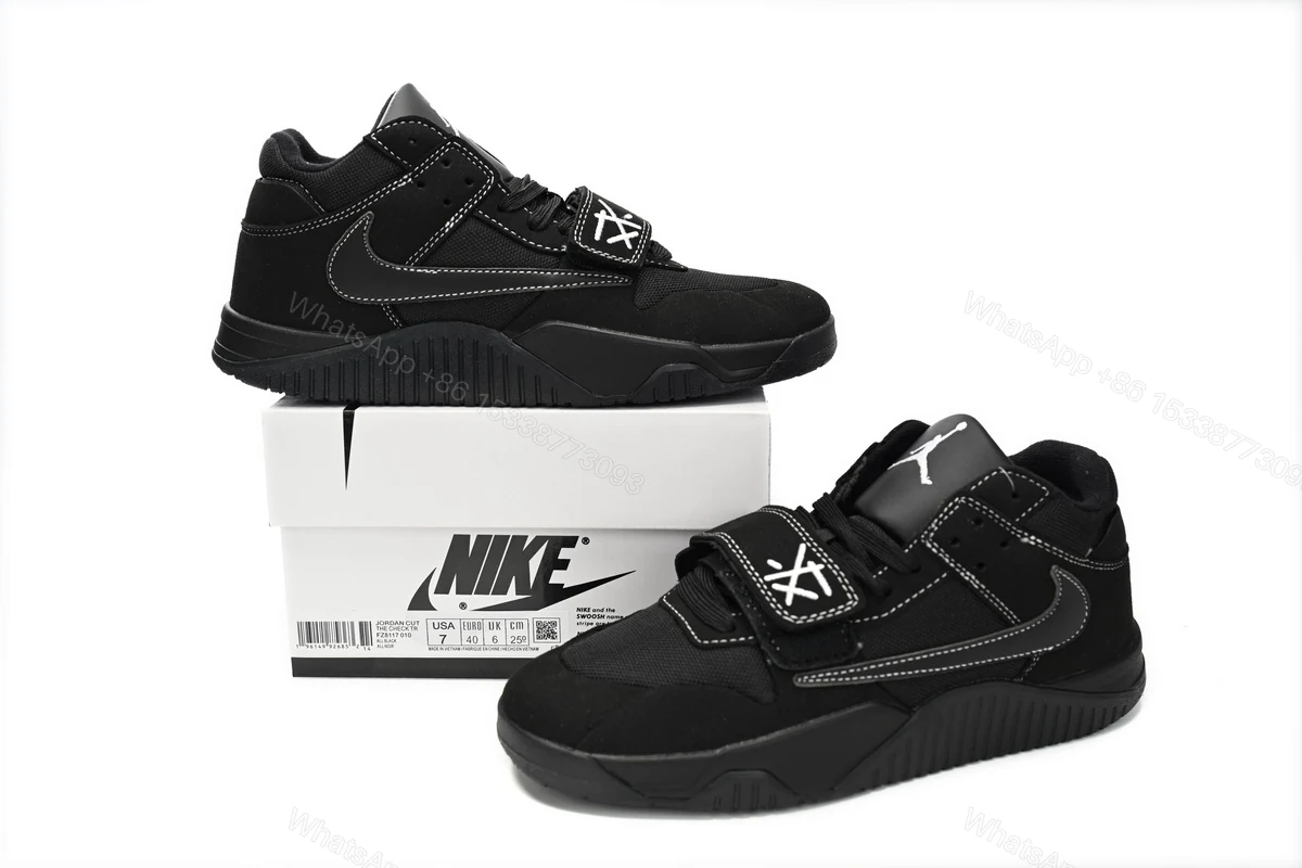 Travis Scott x Jordan Cut The Check Nice Kicks Black Knight FZ8117-010 — view 2