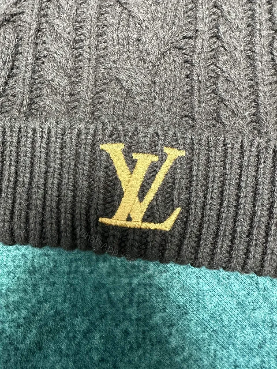 View 9 of Cozy Luxe Knit Beanie with Gold Accent - Winter Warmth Style