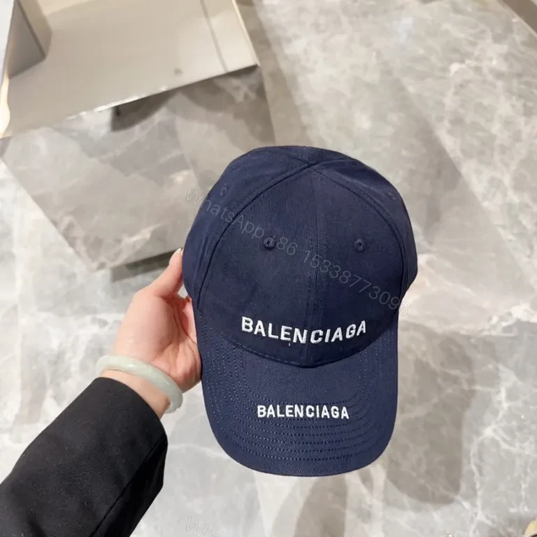 View 6 of Structured Navy Balenciaga Cap: Everyday Luxury Elevation