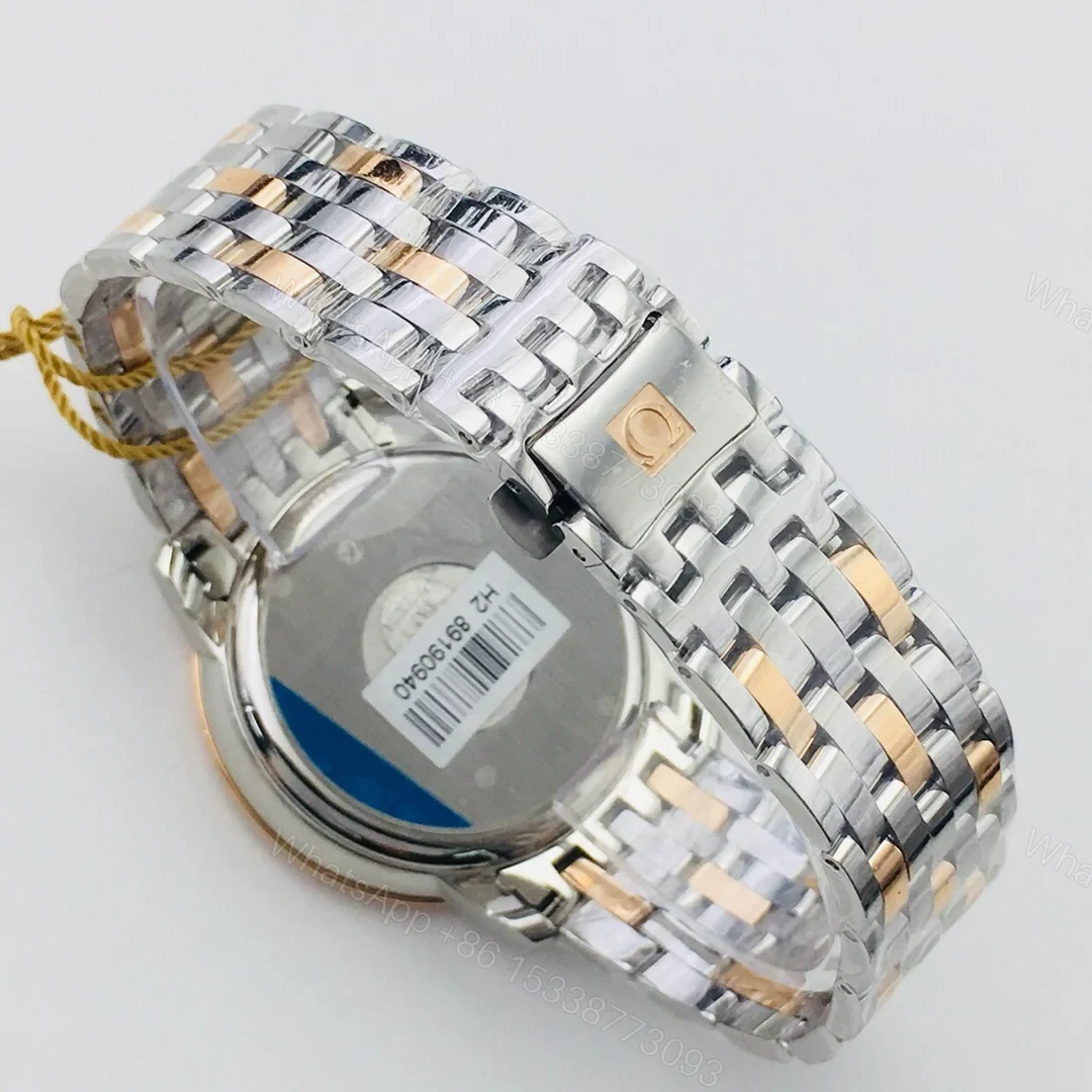 View 9 of Omega De Ville Prestige Co-Axial Stainless Steel Yellow Gold Vintage Silver Silk Bracelet 424.20.33.20.52.001