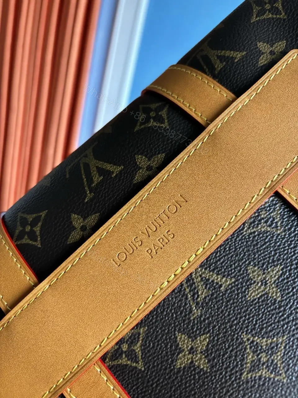 View 9 of Bold LV Monogram Shoulder Bag: Saddle-Strap Edition