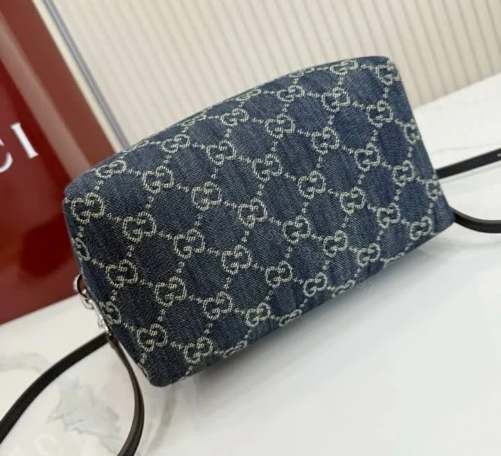 View 5 of Gucci Small Boston Dark Blue Denim Bag
