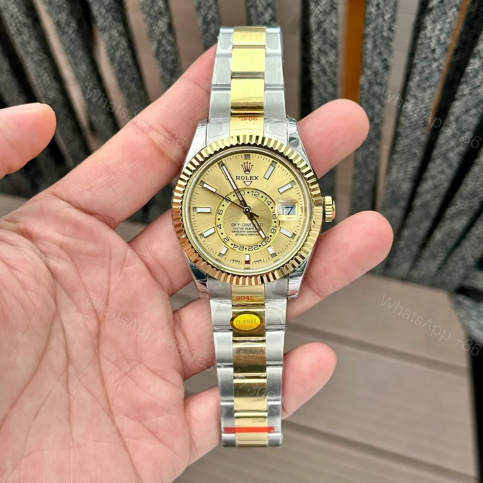 View 2 of Superclone Rolex Sky-Dweller Champagne Dial 336933