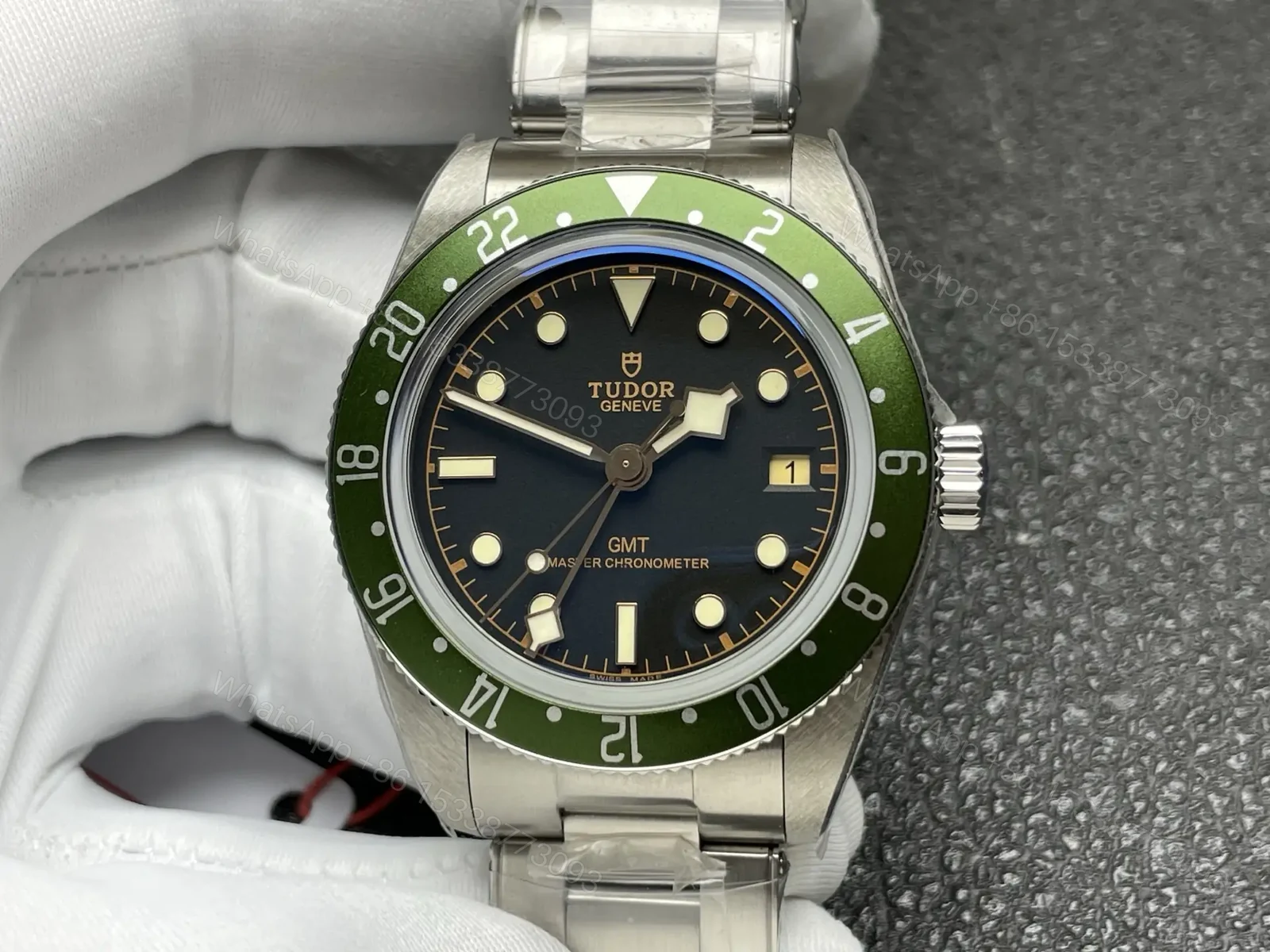 View 3 of Tudor Black Bay Green Manufacture Bracelet Harrods 79230G-0001