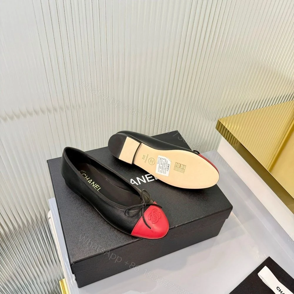 View 8 of Chanel Ballet Flats Black And Red