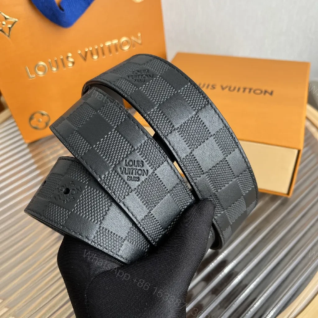 View 8 of Polished Monogram Belt: Black Leather, Gold Buckle, Luxe Style