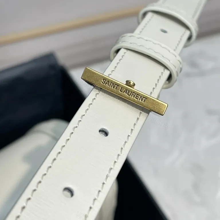 View 9 of Ivory Leather Crossbody with YSL Hardware â€“ Luxe Everyday Bag