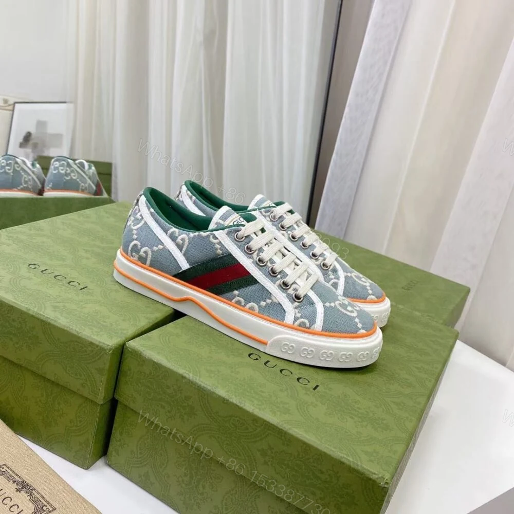 View 3 of Gucci Women’S Tennis 1977 Sneaker Light Blue 606110 H0G10 3460
