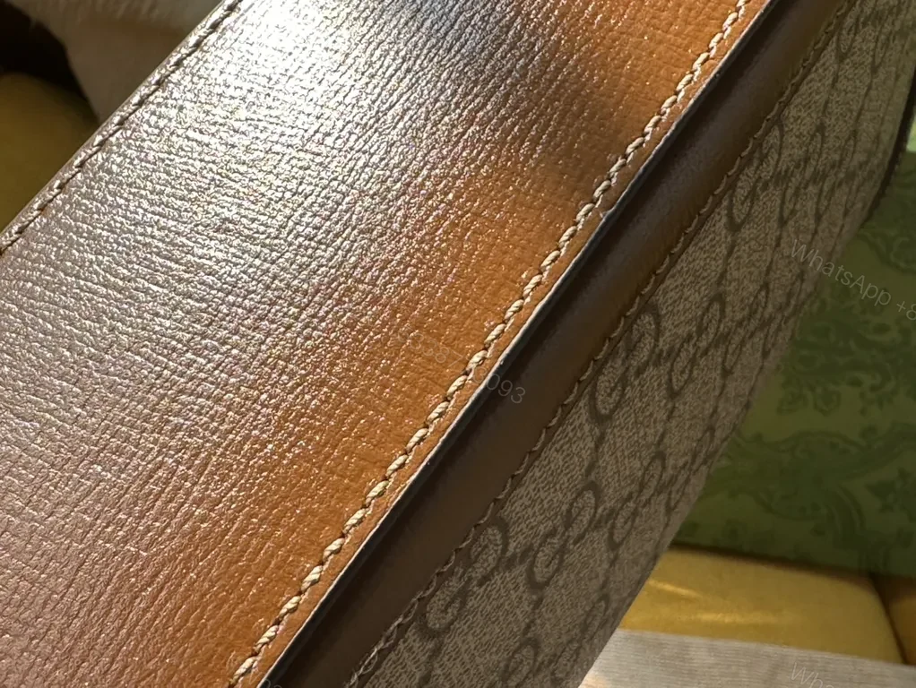 View 5 of Chic GG Crossbody with Horsebitâ€”Caramel Leather Trim Bag