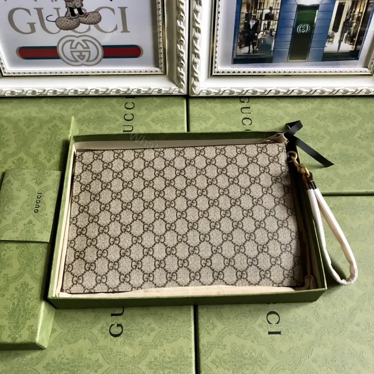 View 9 of Monogram Luxe: G GG Clutch in Leather Trim