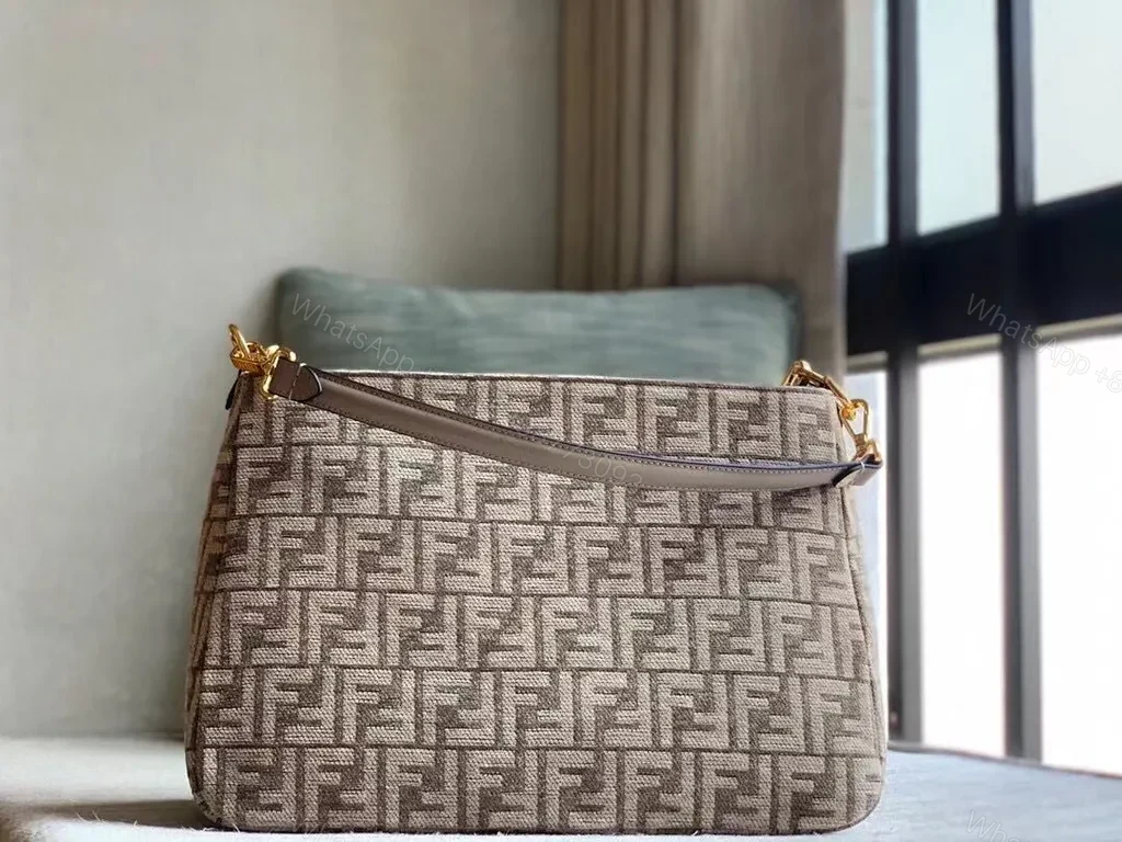 View 6 of Patterned Satchel with Signature Fendi Hardware - All-Day Luxury Bag