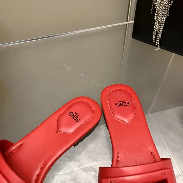 View 9 of Bold Red Leather Sandals with Signature Hardware Strap