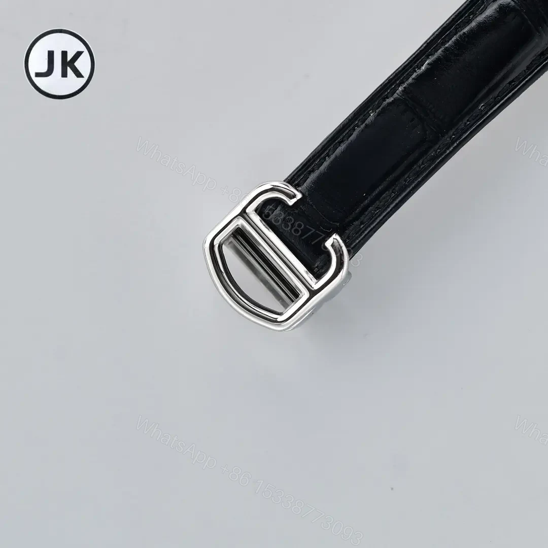 View 7 of Cartier CLE DE Cartier Key 2022 Women’s Watch – Silver Case, Black Leather Strap, Blue Roman Numerals