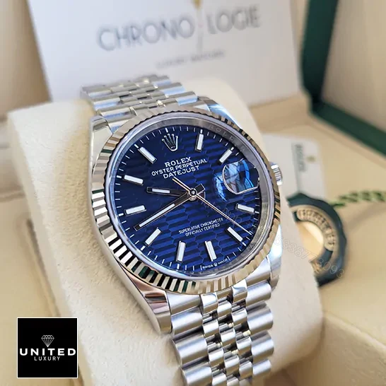 View 5 of Rolex Datejust Steel Automatic 126234 Blue Dial Jubilee Replica