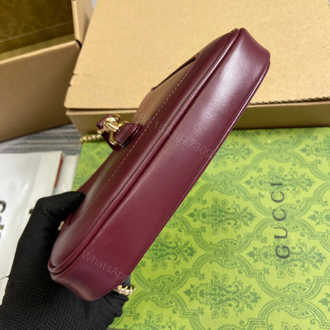 View 4 of JACKIE NOTTE MINI BAG 19 IN BURGUNDY RED CALFSKIN GOLD HARDWARE