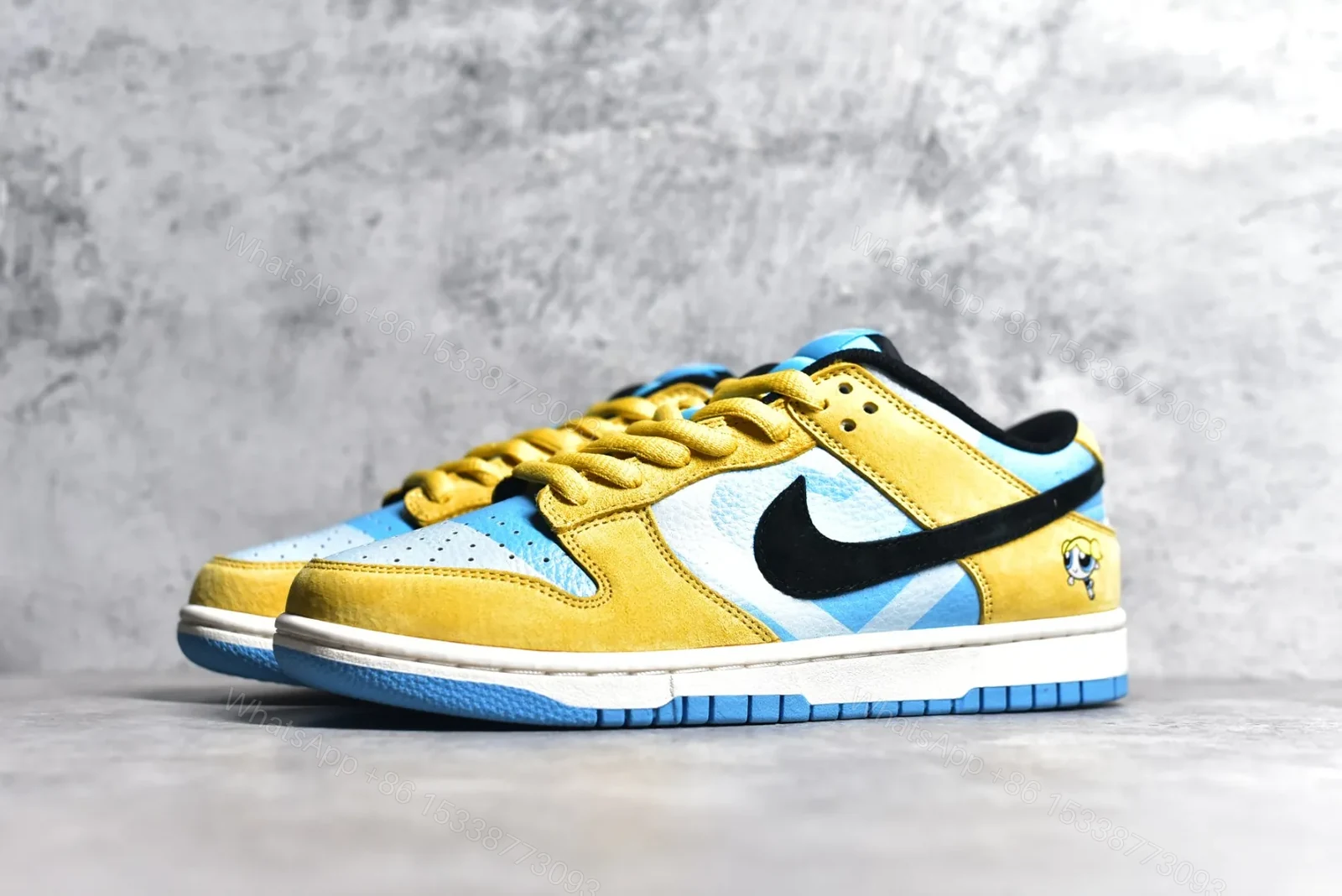 View 2 of Nike SB Dunk Low x Powerpuff Girls Yellow Blue Replica