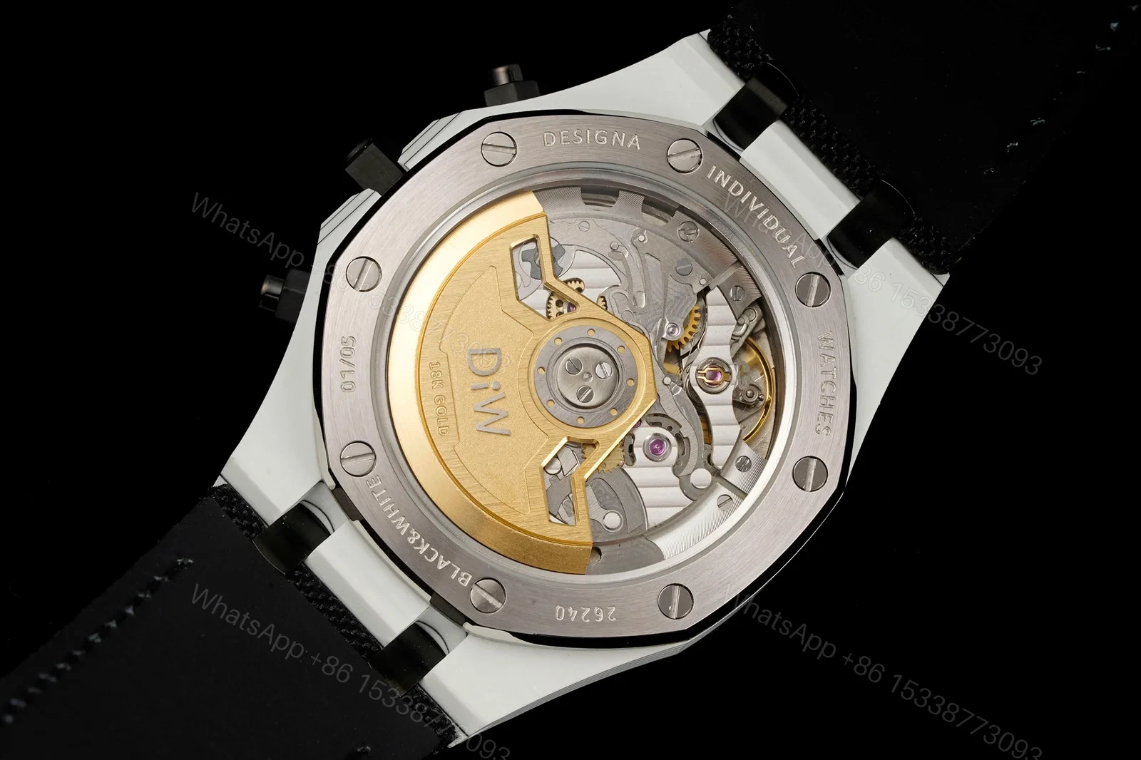 View 9 of Audemars Piguet Replica Royal Oak Chronograph 42MM Premium Carbon Bezel Black Strap Edition RG-AP-RO-BLACK-42