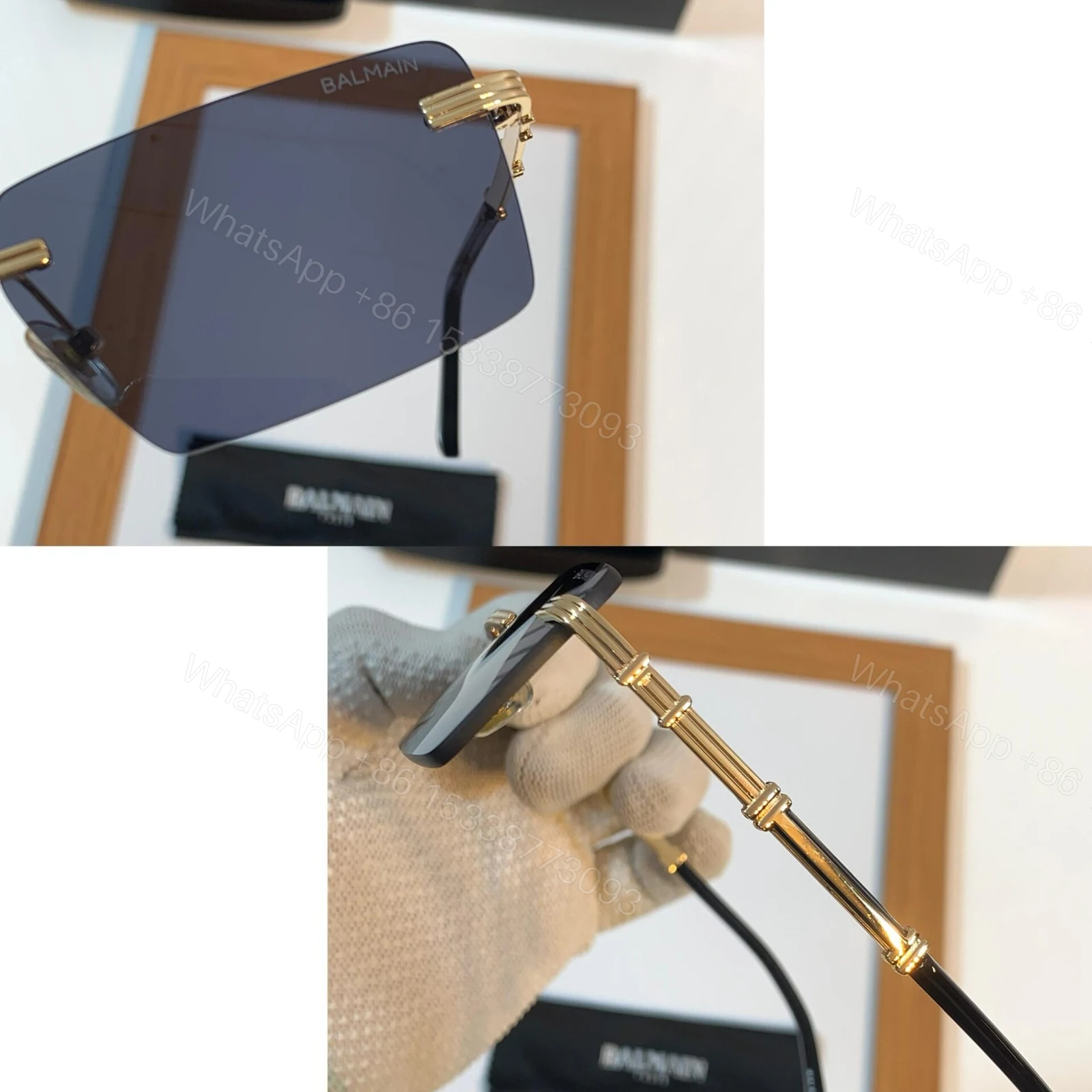 View 4 of Balmain Sunglasses Black-Grey Frame