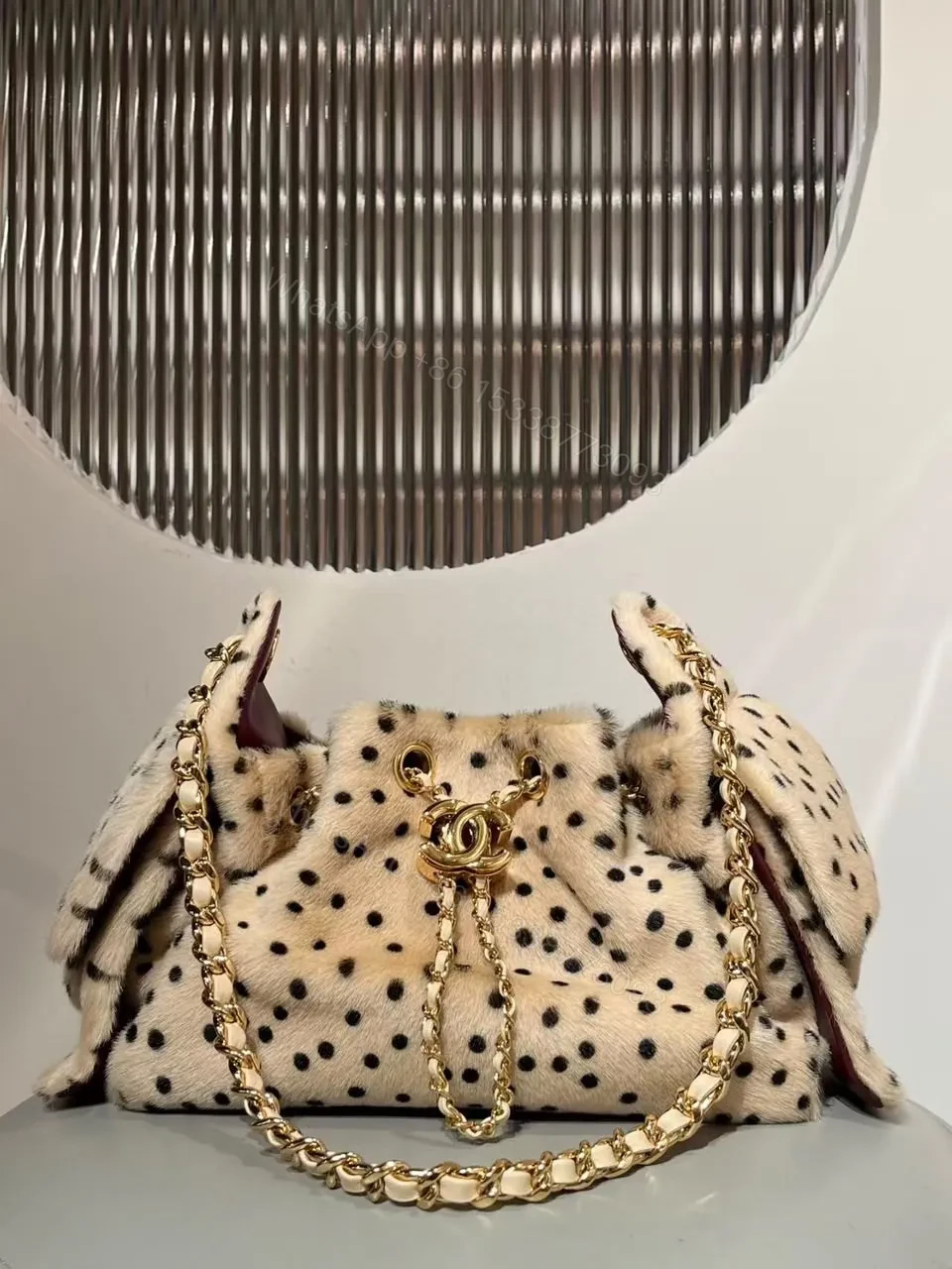 Chanel Pony Hair Mini Chanel 25 Handbag Beige Black — view 1