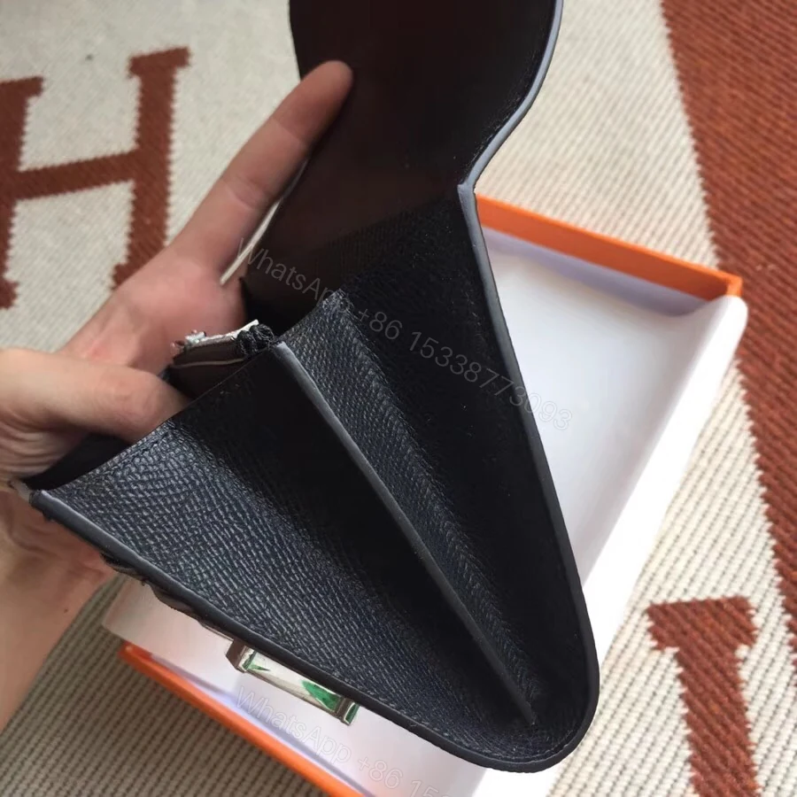 View 7 of Hermes Constance Slim Wallet Noir 12Cm