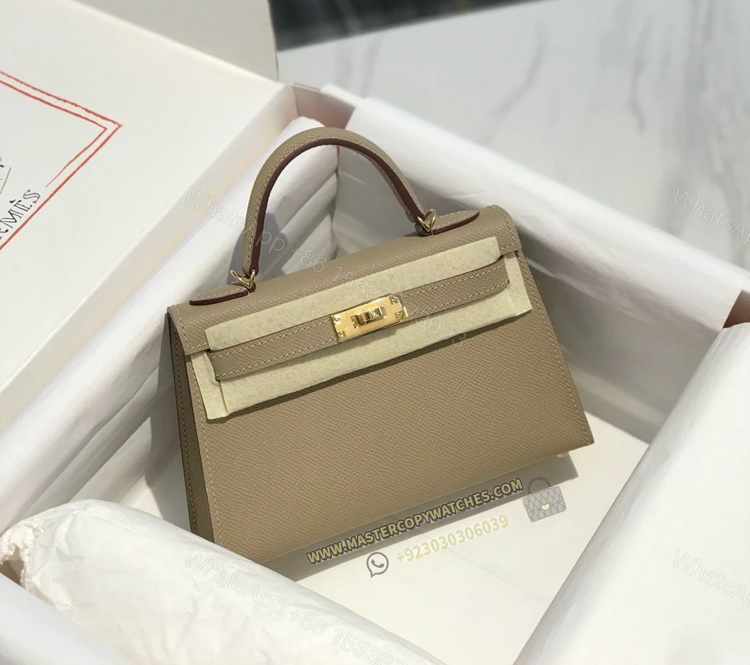 Hermas Mini kelly Epsom 20 Etoupe — view 1