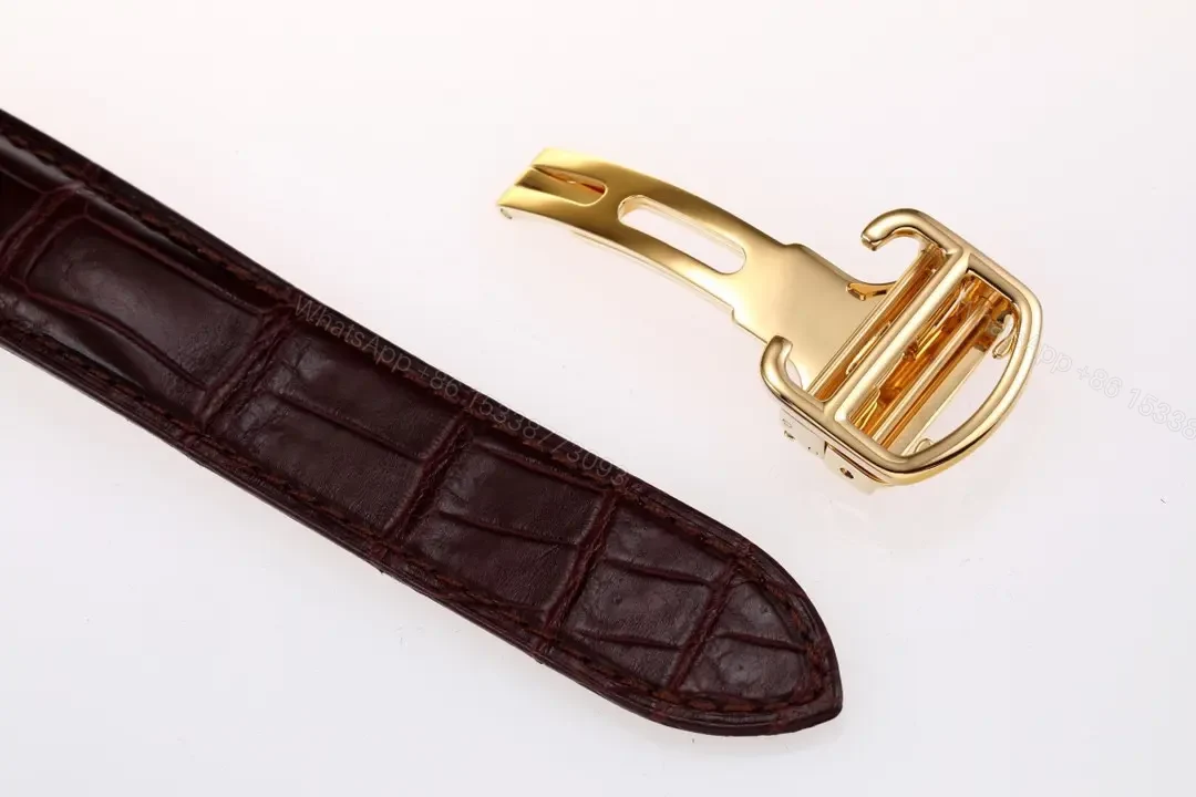 View 8 of AF Factory Cartier Ballon Bleu 42mm Gold Case with Brown Alligator Leather Strap Automatic Watch