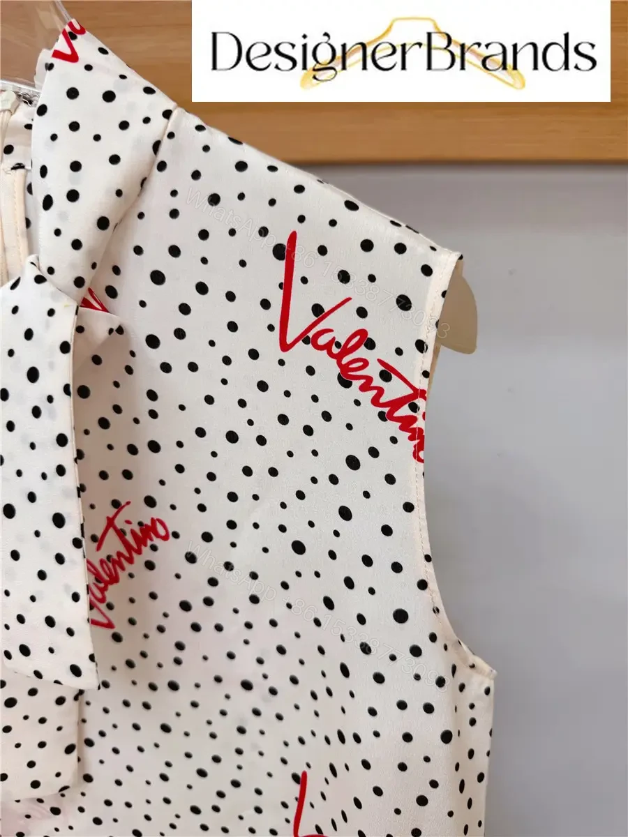 View 5 of Valentino Plus De Pois White Polka-Dot Silk Top