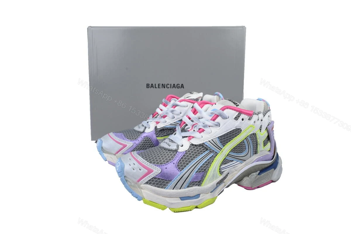 View 7 of Balenciaga Runner Sneaker Pink Blue Purple 772767 W3RNY 0361