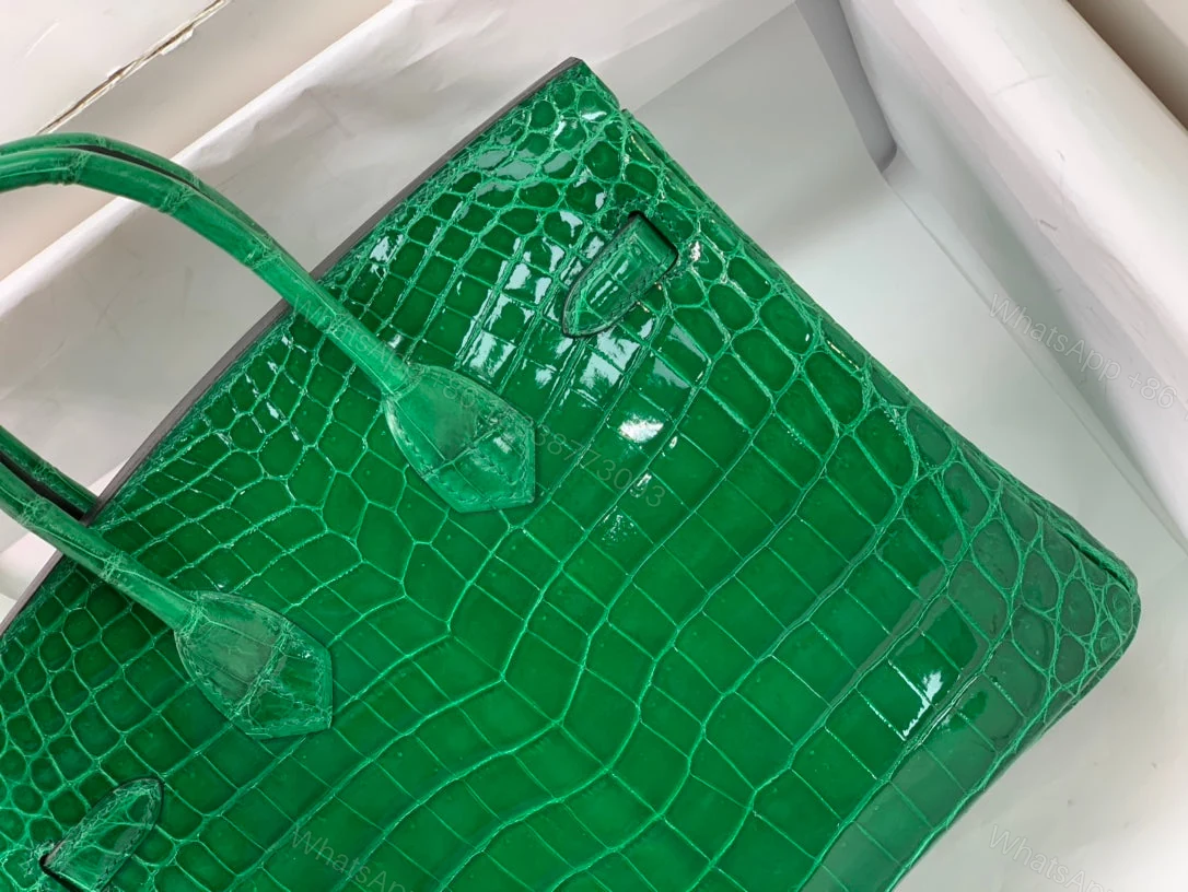 View 4 of H BIRKIN 30 CROCODILE GOLD-TONED HARDWARE DARK GREEN