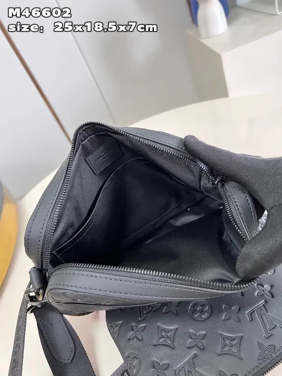 View 6 of Navy Calfskin Monogram Crossbody: Compact Luxury Carry