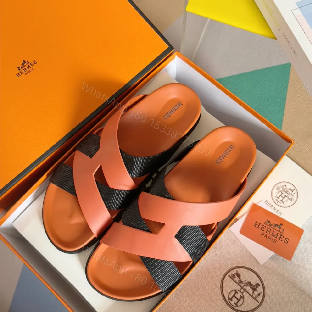 View 7 of Coral-Black Leather Sandals: Sleek Cross-Strap Comfort