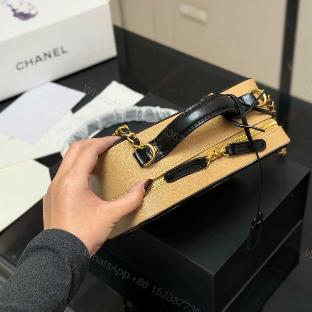 View 4 of Chanel CC Filigree Medium Vanity Case Beige 21Cm