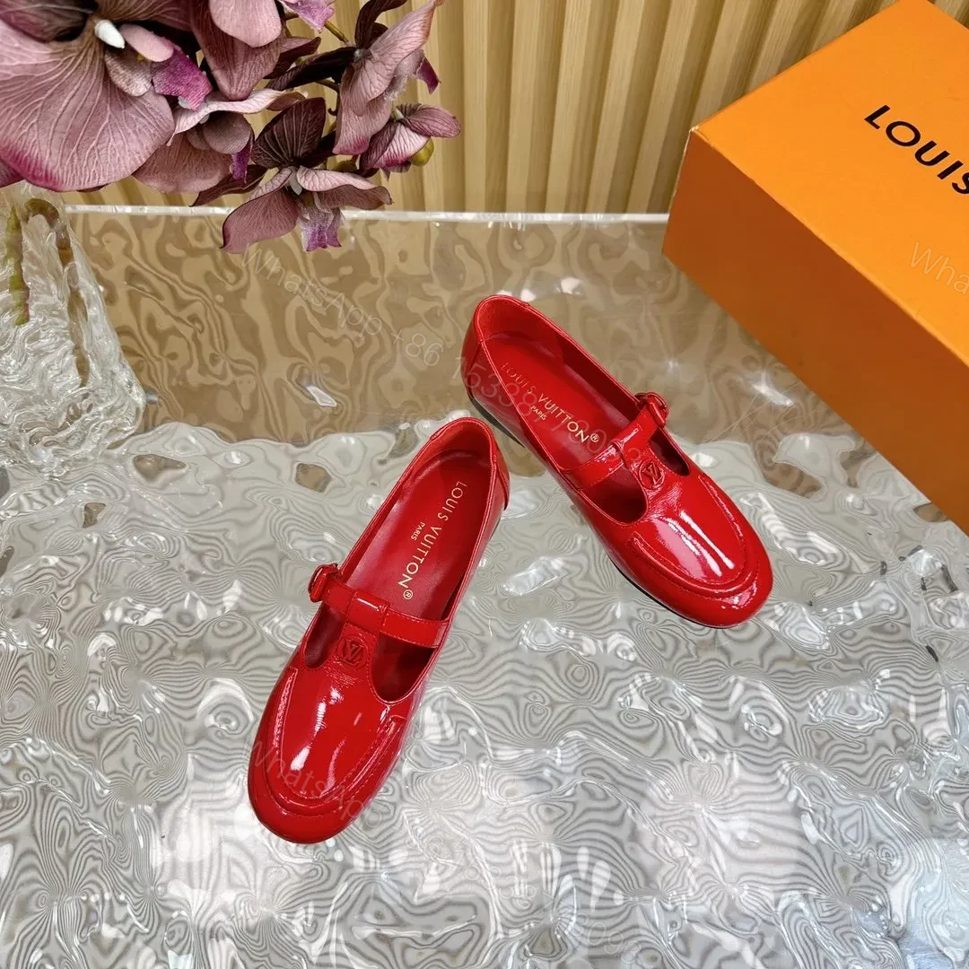 View 2 of LV Women Red Patent Leather Loafers