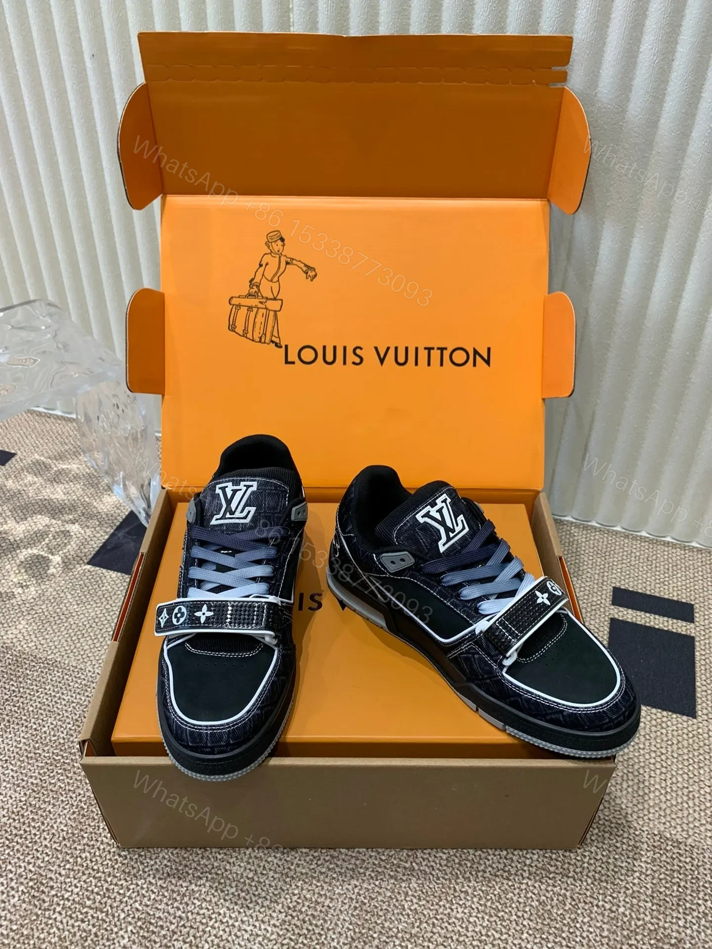 View 6 of LV Women Black Fabric Sneakers