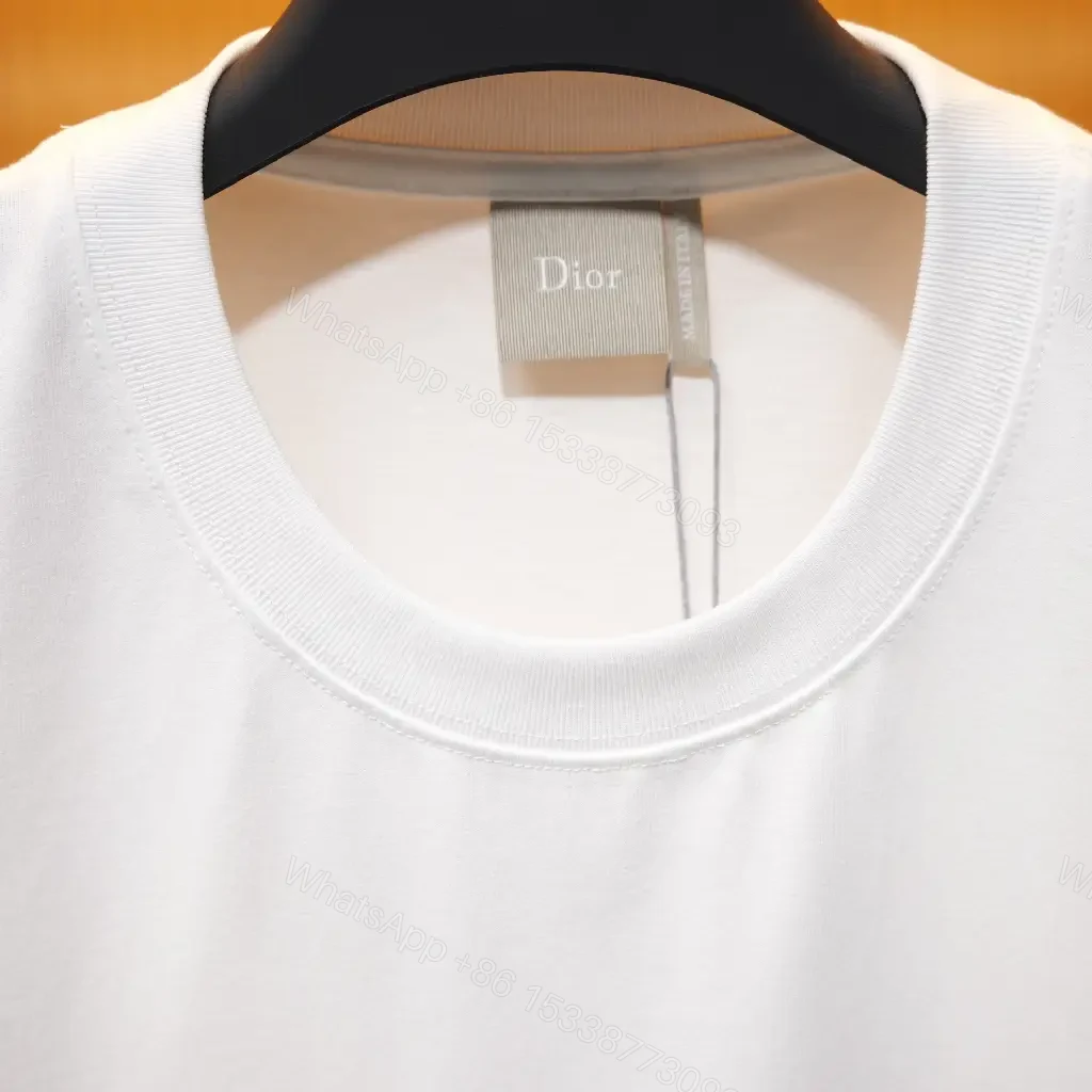 View 3 of White Cotton Tee Floral Embroidered Round-Neck Shirt