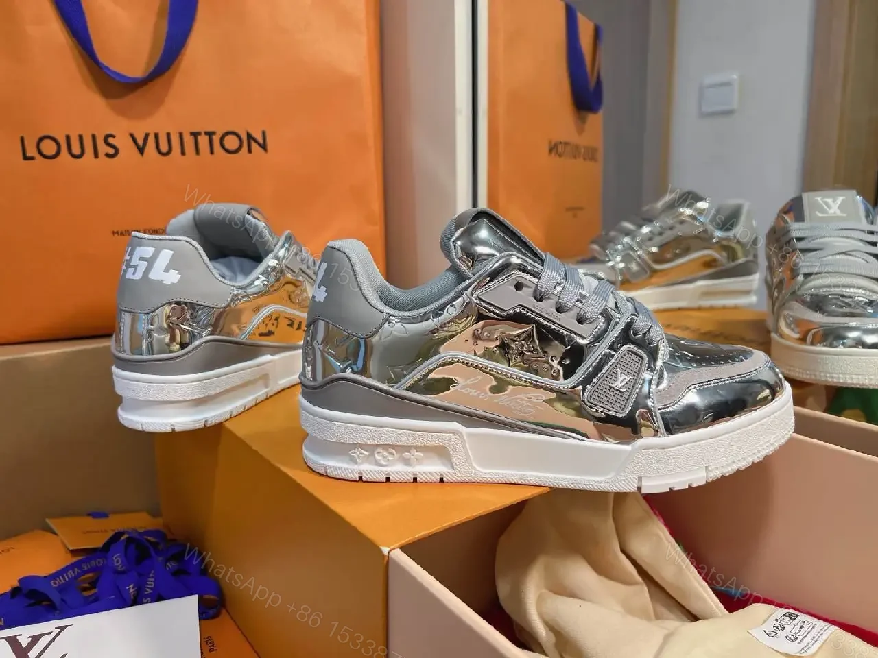 View 4 of Sparkling Metallic Sneaker: Luxury Comfort, Designer-Inspired Style