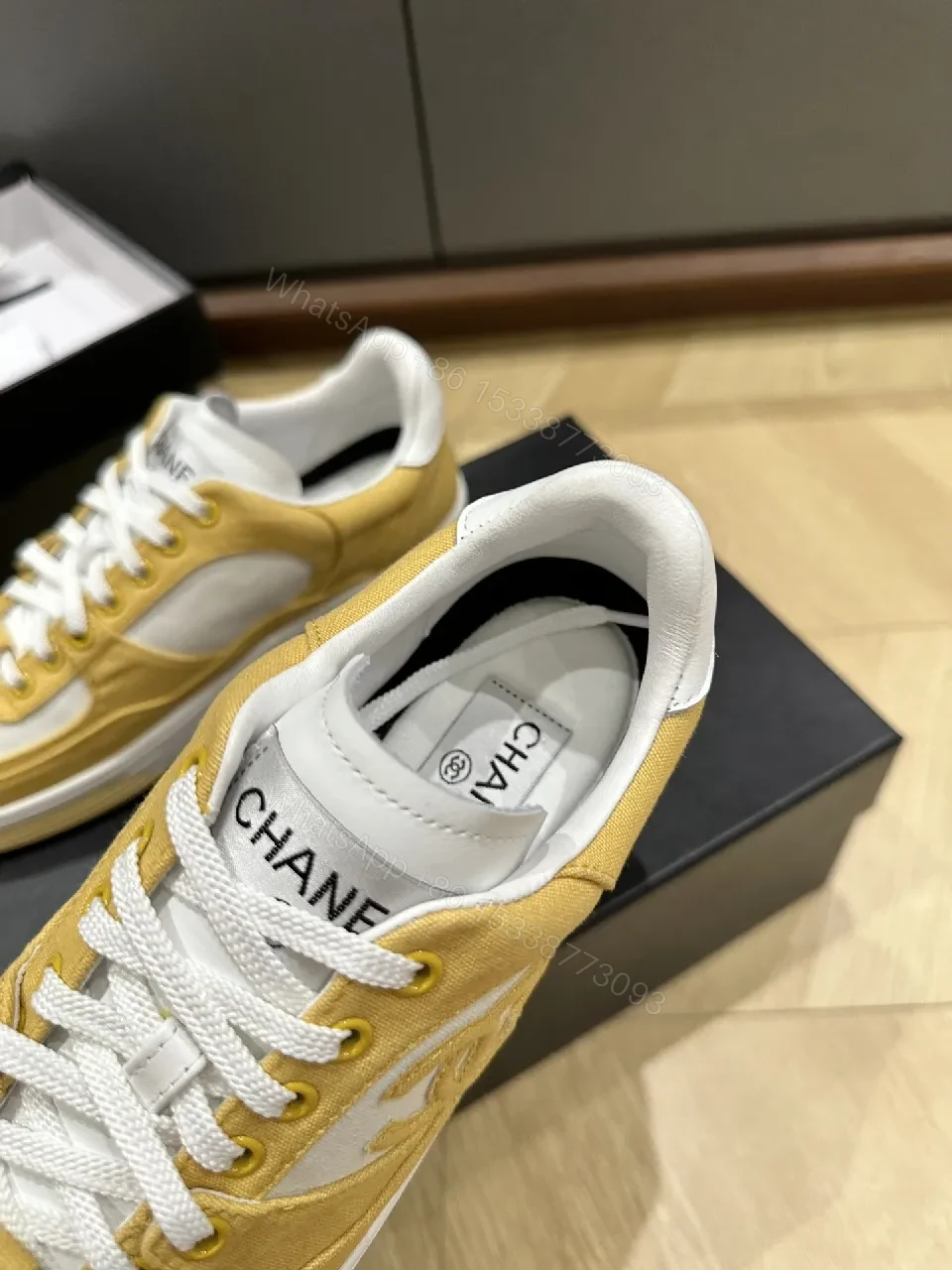 View 2 of Golden Suede Luxe Low-Tops: Everyday Chanel-Inspired Sneakers