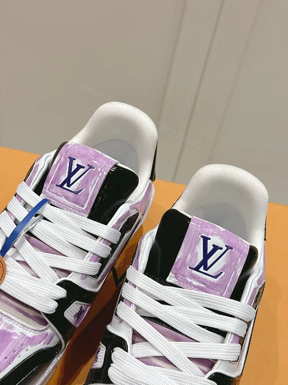 View 9 of Lilac Patent High-Top Sneaker with Luxe Detailing