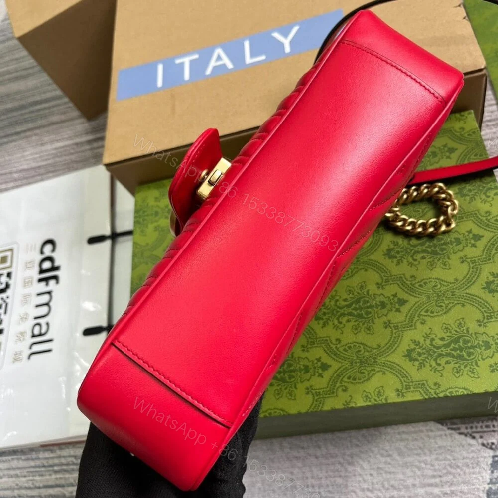 View 5 of Gucci GG Marmont Medium Shoulder Bag Red 26Cm