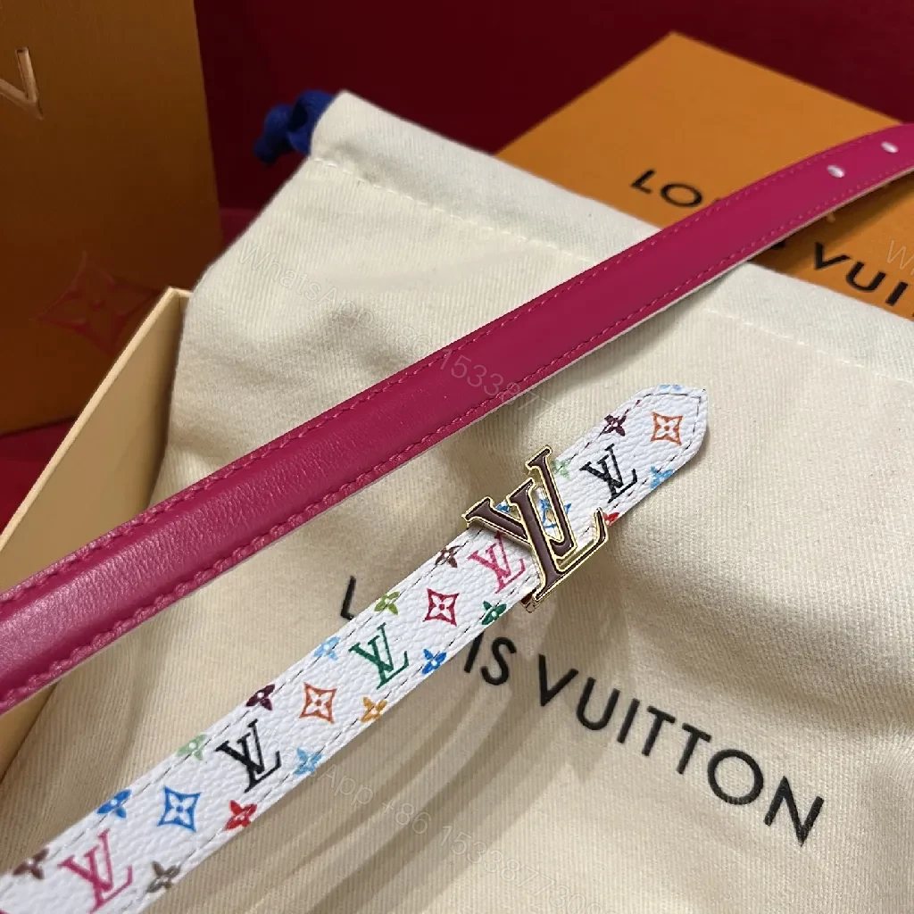 View 7 of Colorful Monogram Belt, Rainbow LV Hardware, Luxe Everyday Belt